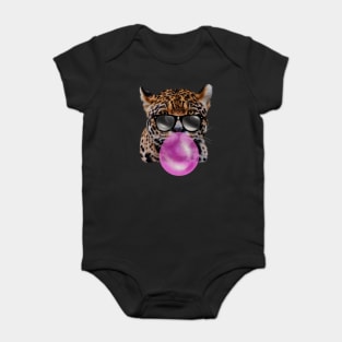 Jaguar with Blowing Gum, Love Big Cats Baby Bodysuit